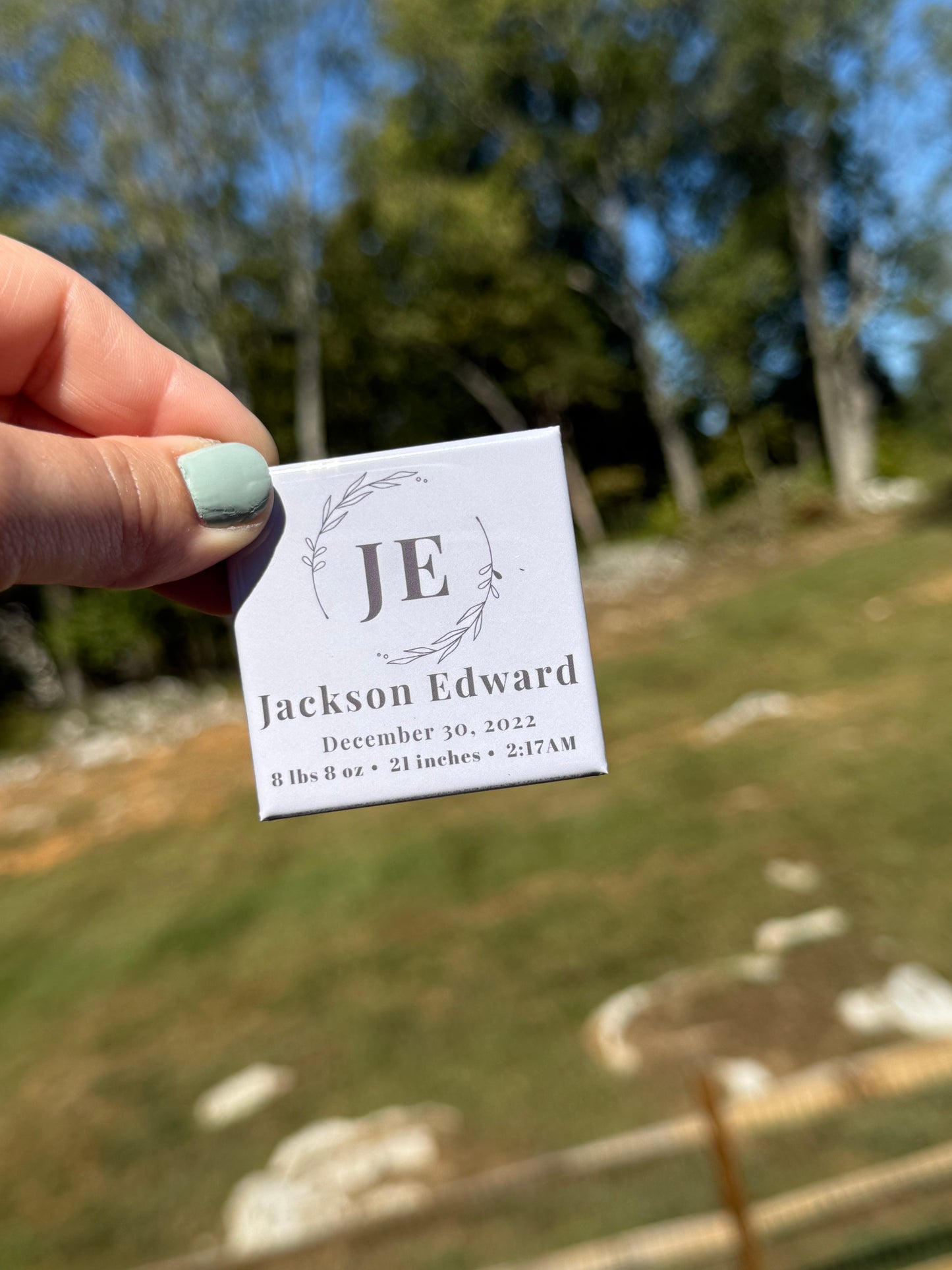 Custom Square Baby Announcement Magnet Kits