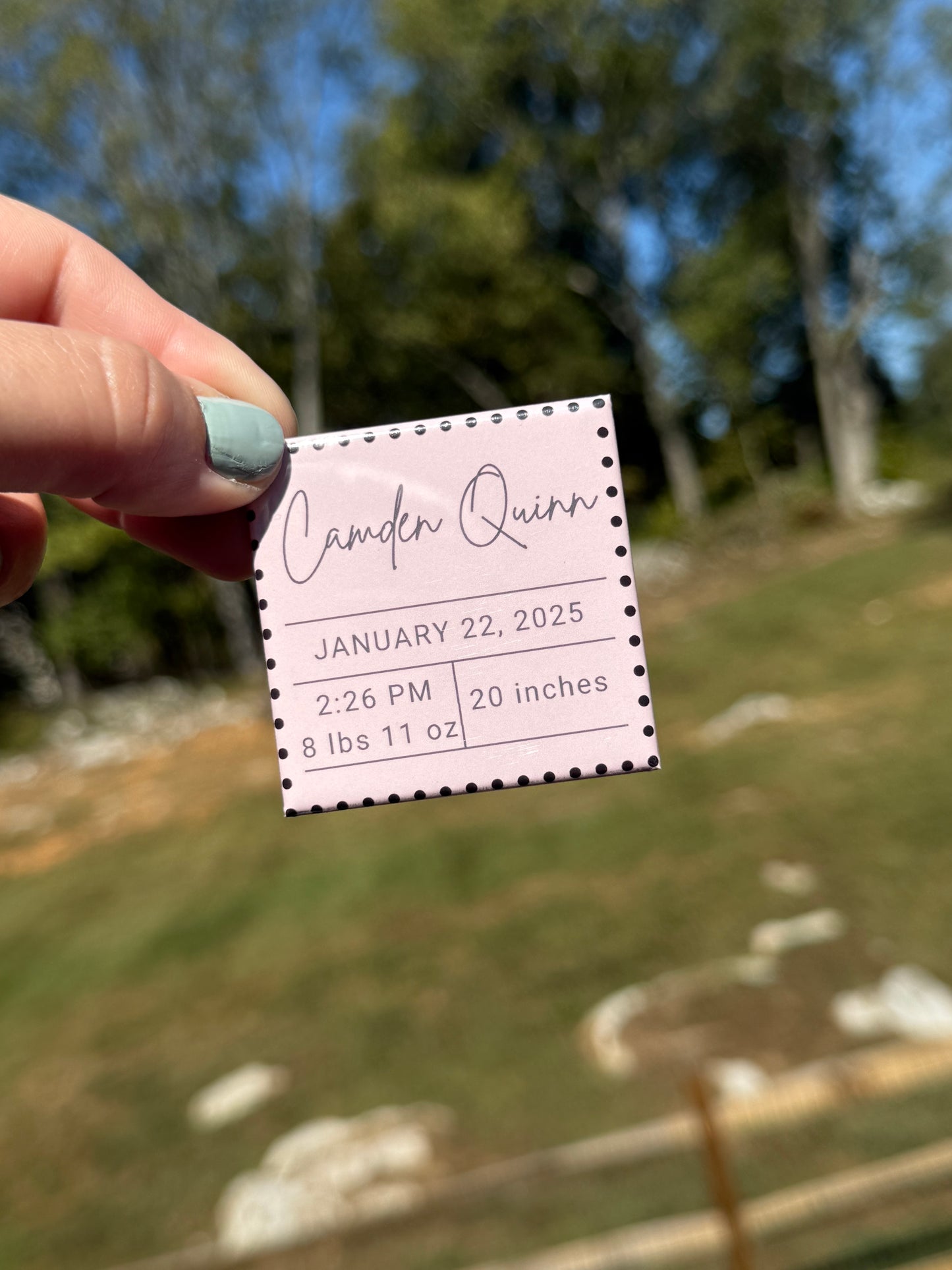 Custom Square Baby Announcement Magnet Kits