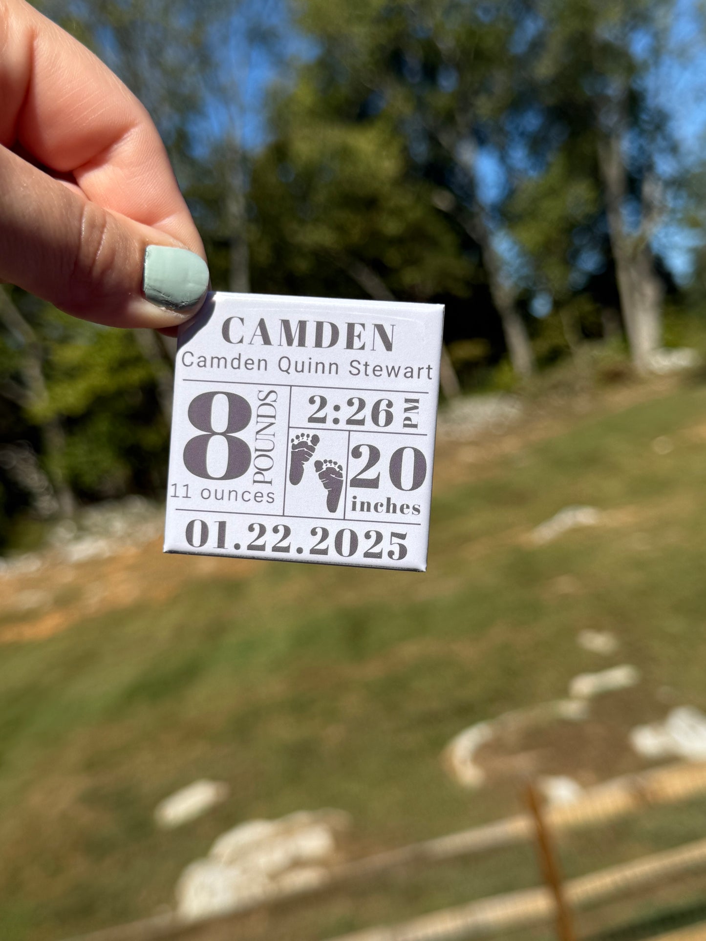 Custom Square Baby Announcement Magnet Kits