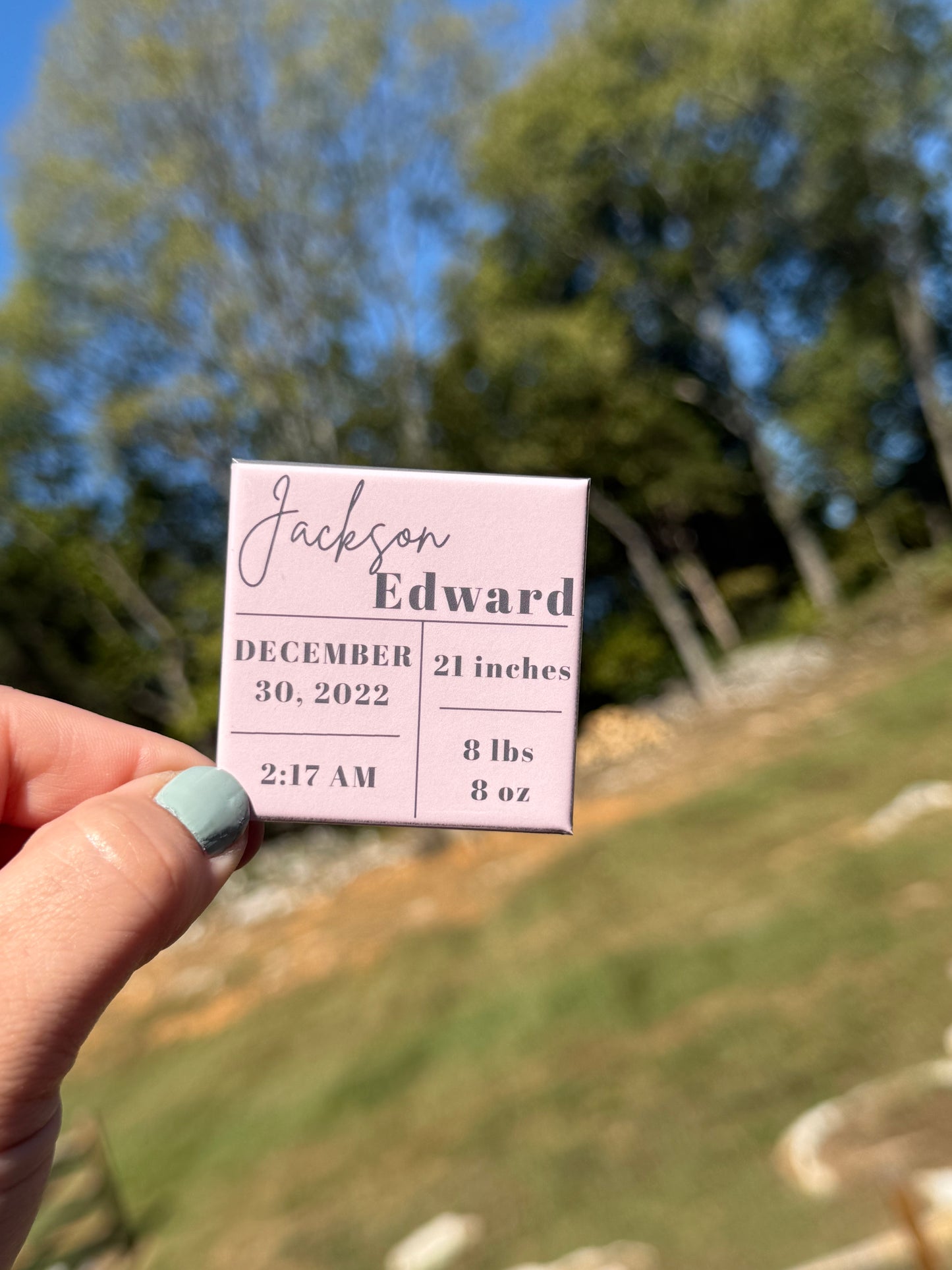 Custom Square Baby Announcement Magnet Kits